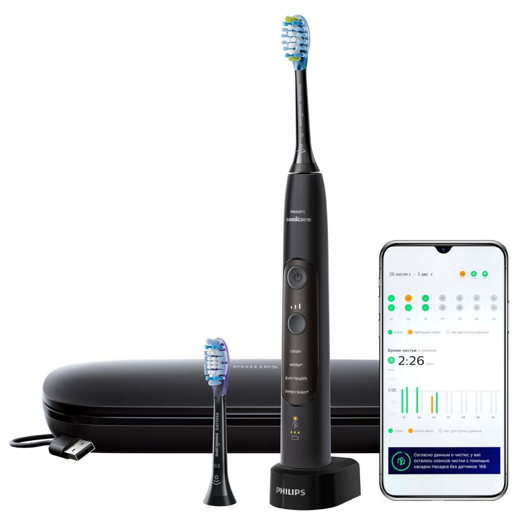 Звуковая зубная щетка Philips Sonicare ExpertClean 7500 HX9631/16, черный