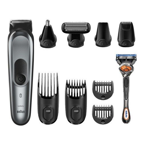 Триммер универсальный Braun MGK7221, 10-в-1 + Бритва Gillette, black/silver