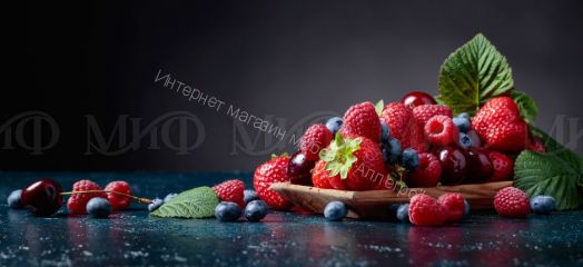 Кухня "Ягоды" 2000 мм (Фотопечать)