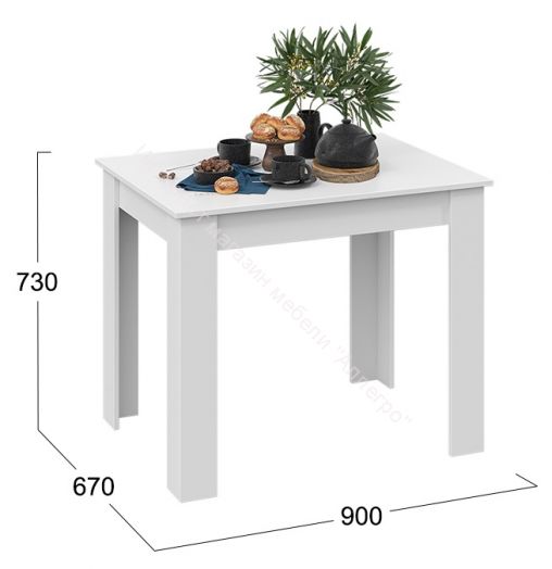 Стол обеденный  "Промо" тип 1 (Белый/Белый)