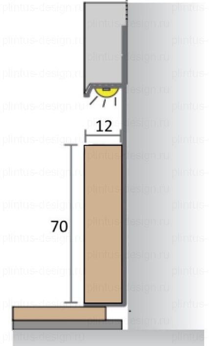 МДФ вставка Pro Design в скрытый плинтус 70 мм, эмаль по RAL