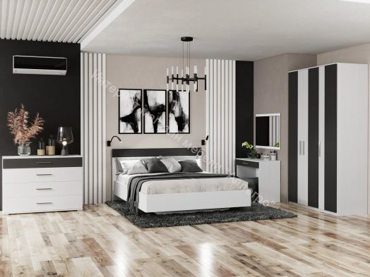 Комод Джолин ПМ 245.07 исп. 3 Графит Софт, Белый