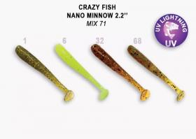 Приманка Crazy Fish Nano minnow 2.2, цвет 71 - MIX