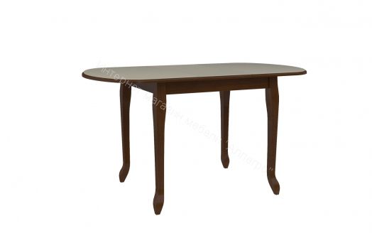 Стол Альт Тип 1 Орех тёмный, стекло бежевое матовое