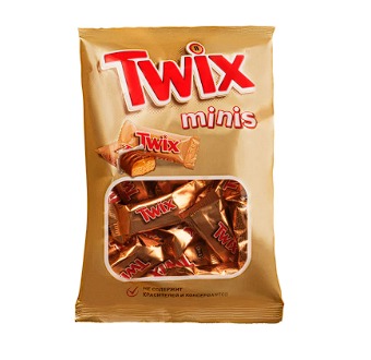 Печенье песочное Twix Minis с карамелью и шоколадом 20шт*9.2г
