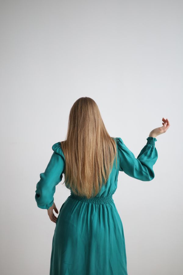 Платье Verde из купры изумруд