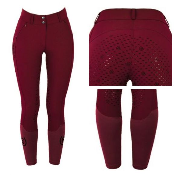 Бриджи - Equestrian Stockholm FW'22 Dark Bordeaux elite- Полная лея силикон. Женские.