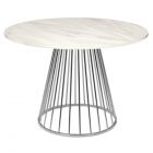 Стол Liverpool диам.100см, белый мрамор с хромированными 
ножками