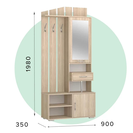Прихожая Пр-05 ЛДСП (с зеркалом)