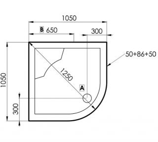 Künc oval vannalar 105*105 sm RİVA SELİKA ölçülər - SANTEXNİKA SHOP