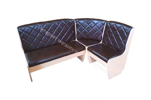 Кухонный уголок Барон 2 (скамья), коричневый/дуб млечный