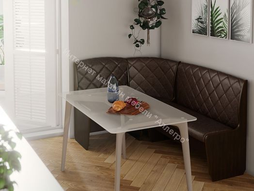 Кухонный уголок Барон 2 (скамья), коричневый/венге