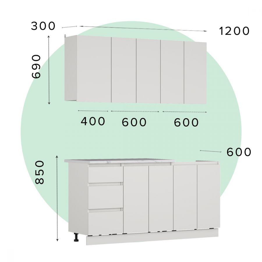 Кухонный гарнитур ЛЕГЕНДА-40 СИТИ ЛДСП х1,6м