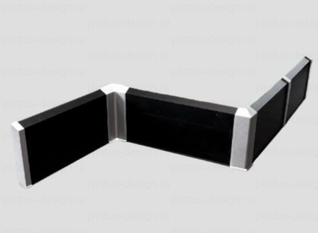 2158 плинтус алюминиевый 70 мм Декопрофиль Чёрный с кабель-каналом