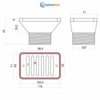 Форсунка всасывающая Aquaviva SP0029 для перелива, под бетон