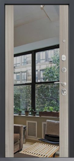 Входная дверь Command Doors Классика Зеркало Белая лиственница