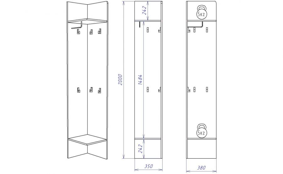 ПМ-3 Полка угловая "Мале"