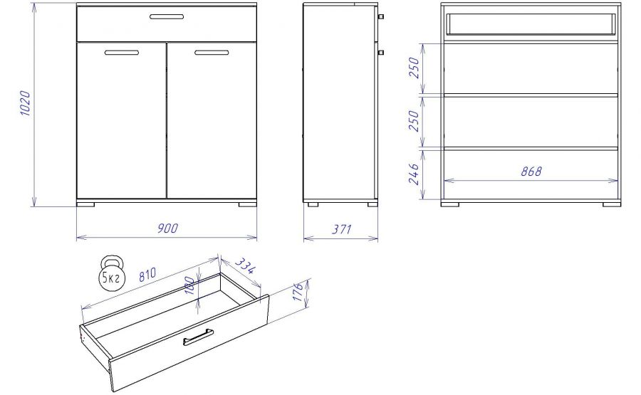 Тумба высокая ПХ-4 "Хана"