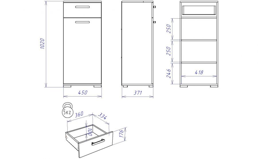 Тумба высокая ПХ-5 "Хана"