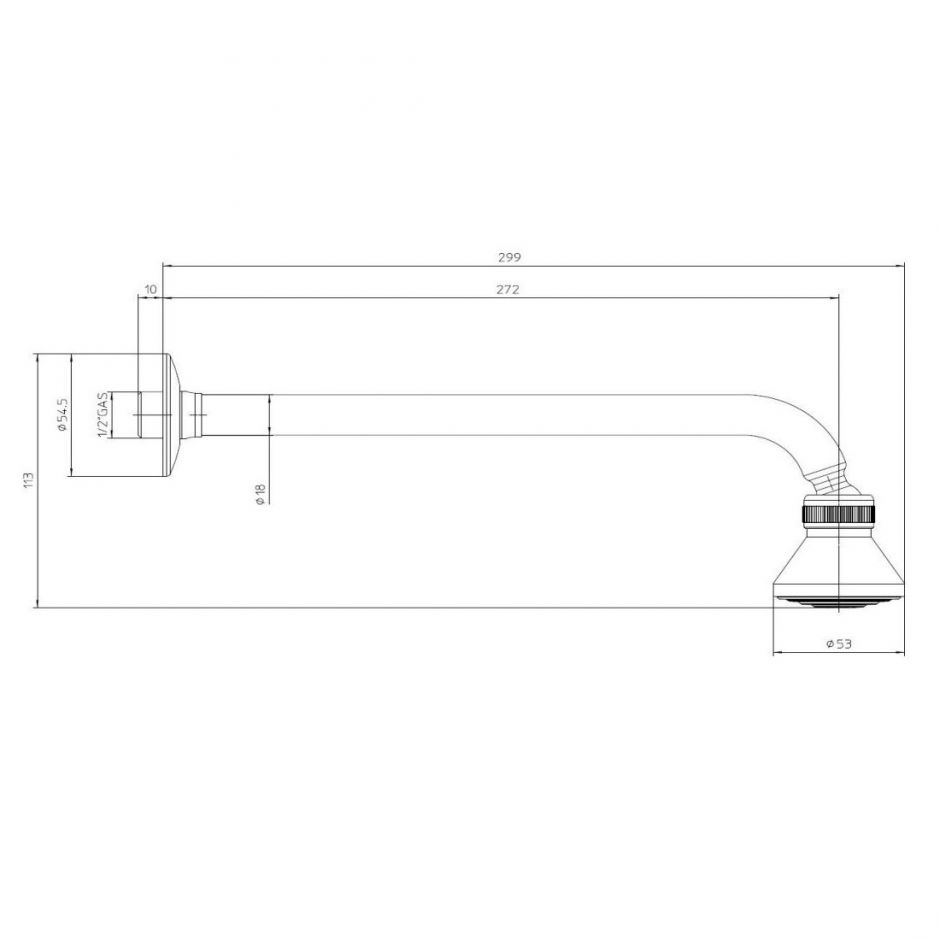 Поворотный держатель верхнего душа Bossini Mercury H22002 ФОТО