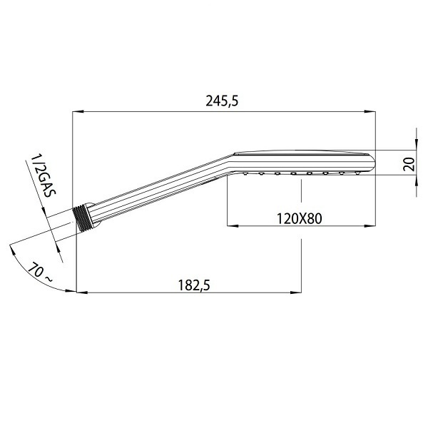 Хромированный ручной душ Bossini Agua Fit Air B00174.030 схема 2