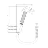 Гигиеническая лейка в комплекте со шлангом Bossini Nikita C04 схема 2