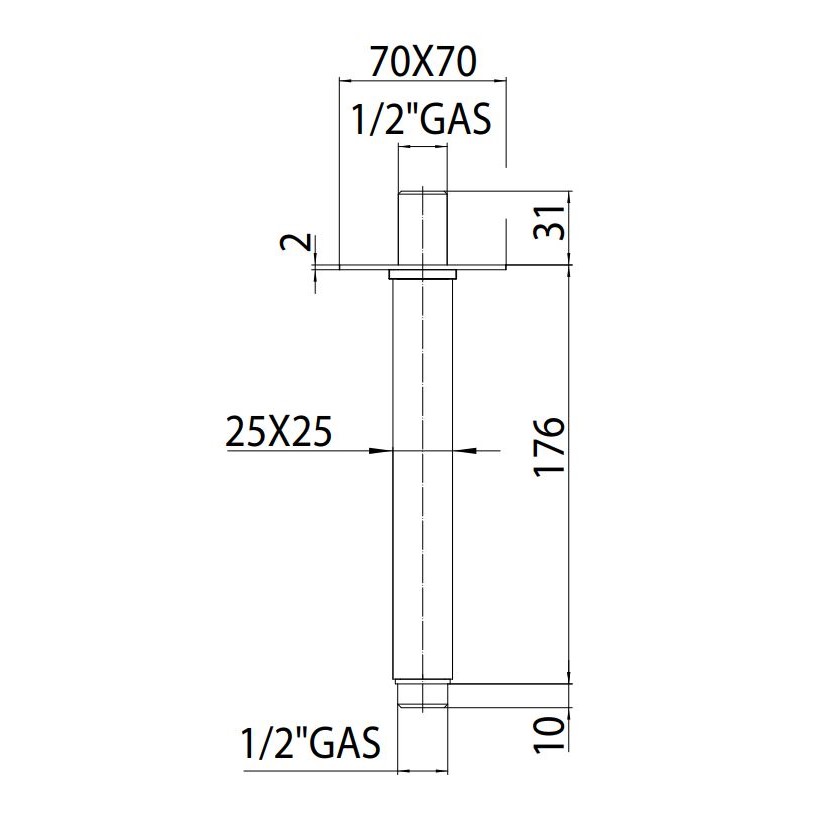 Держатель верхнего душа Bossini H61000 схема 2