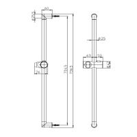 Душевая штанга Bossini 70 см D06000 схема 2