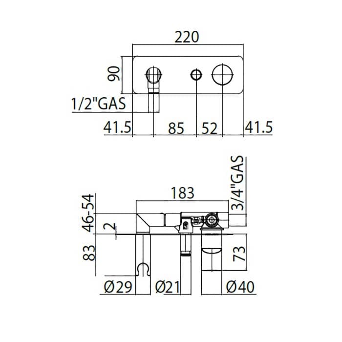 Смеситель с держателем Bossini Oki для душа на 2 выхода Z005360 хром ФОТО