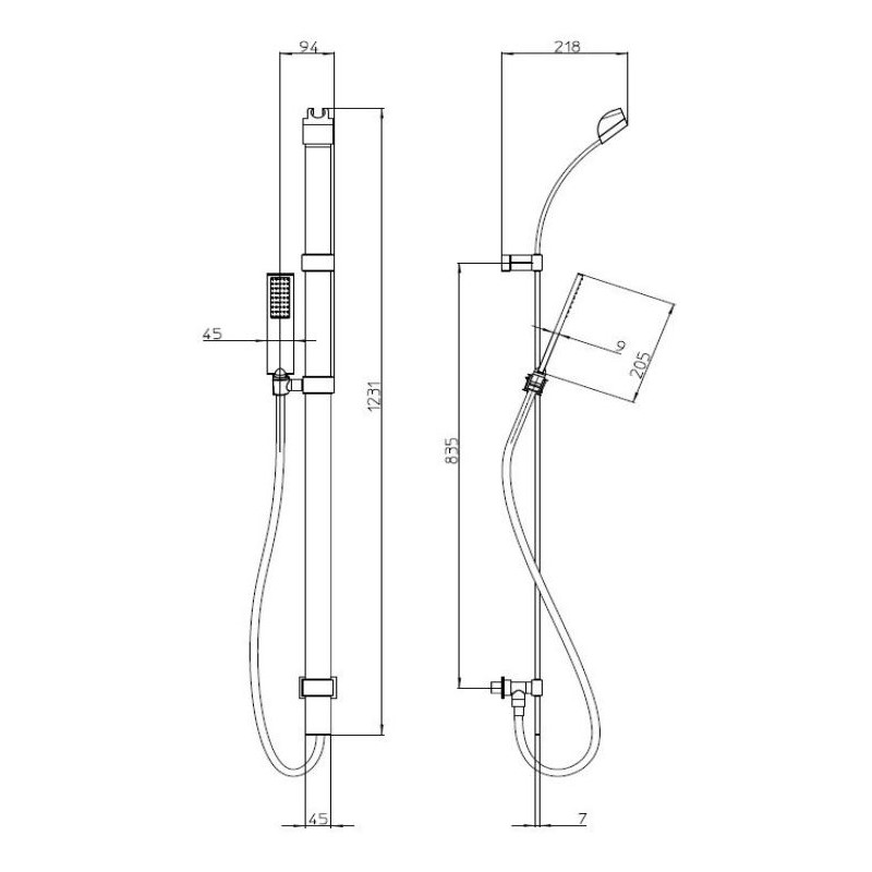 Душевая стойка с ручным душем Bossini Flat D47062 ФОТО