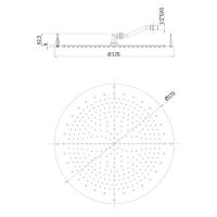 Верхний душ Bossini Paris круглый, цвет хром, 1 режим I0 схема 6