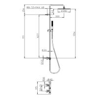 Душевая система с верхним и прямоугольным ручным душем Bossini APICE с термостатическим смесителем L10507 схема 2