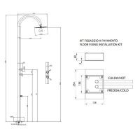 Душевая колонна с круглым верхним душем Bossini Tetis L003 схема 4