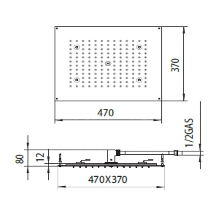 Верхний душ с хромотерапией Bossini Dream H37450 1 режим схема 2