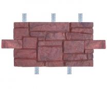 Бетонная цокольная плитка «Старая крепость» (со вставками) с оцинкованными закладными