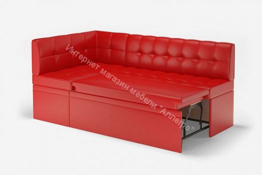 Кухонный диван угловой Остин со спальным местом, Левый Эко кожа Reex Red