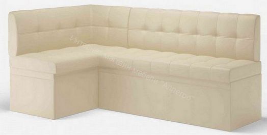 Кухонный диван угловой Остин со спальным местом, Левый Эко кожа Reex cream