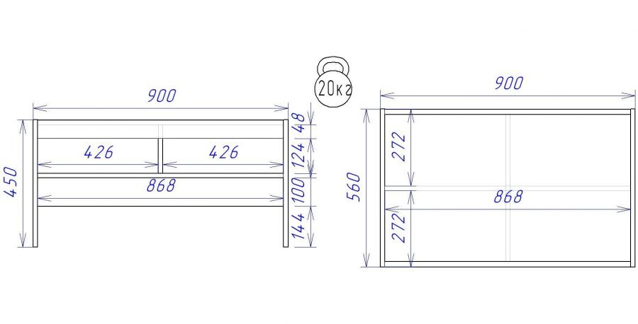 Стол журнальный "Честер" №3