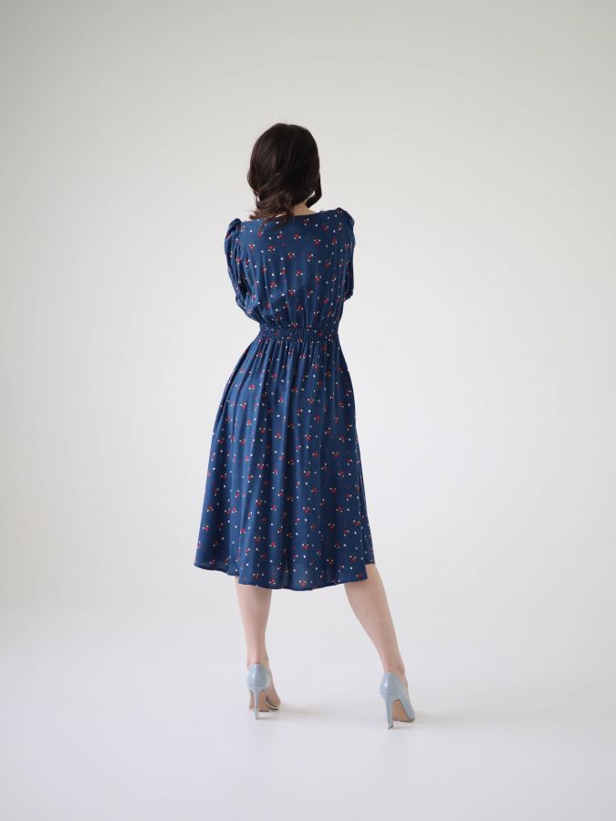 Платье Azzurro из вискозы синее