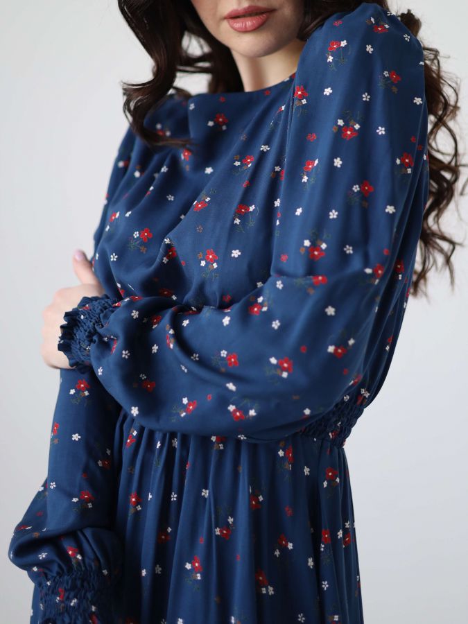 Платье Azzurro из вискозы синее