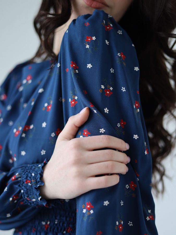 Платье Azzurro из вискозы синее