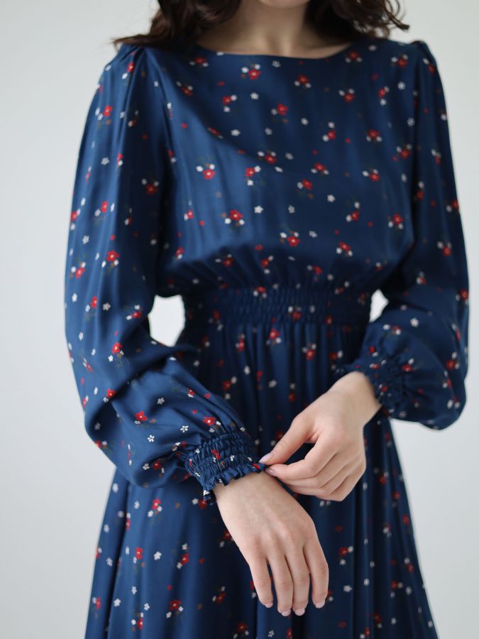 Платье Azzurro из вискозы синее