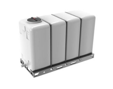 Емкость KR 4000л с 2 патрубками 110 и 63 мм белая в обрешетке