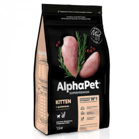 Сухой корм для котят AlphaPet Kitten Superpremium с цыпленком