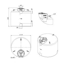 Схема. Емкость TOR 2000л пластиковая