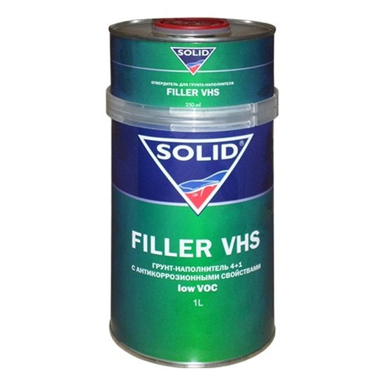 Solid FILLER VHS LOW VOC Грунт-наполнитель 4:1 (комплект), черный, 1л. + 250мл.