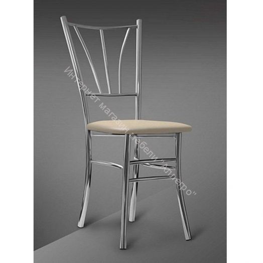 Стул Трилогия, кожзам бисквит/хром