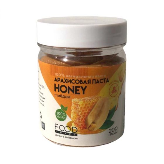 Арахисовая паста Кремовая с медом, 200 г