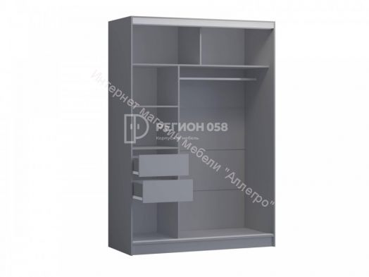 Шкаф-купе "Альянс 10" 1700 с зеркалами Графит (Регион 058)