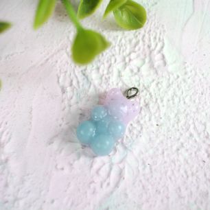 Подвеска - Мармеладный мишка розово-голубой матовый 18 мм.